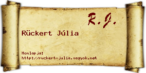 Rückert Júlia névjegykártya