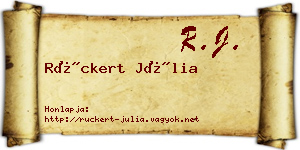 Rückert Júlia névjegykártya